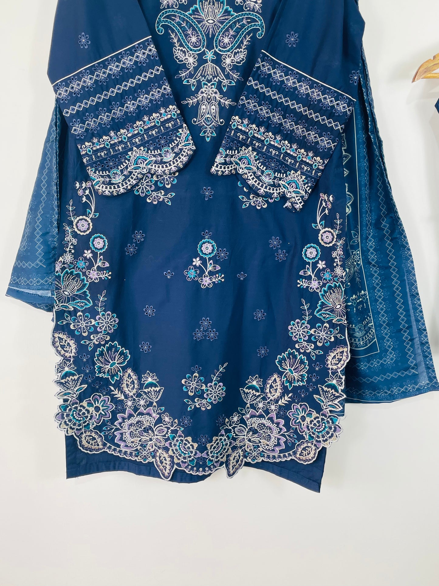 Obsidian Blue 3PC - Embroidered Winter Cotton