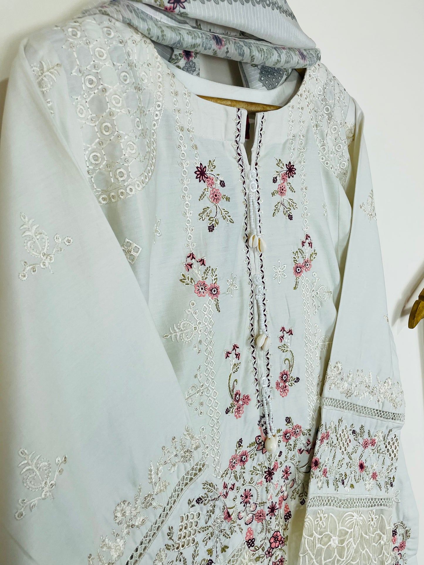 Cyan Mist 3PC - Embroidered Winter Cotton