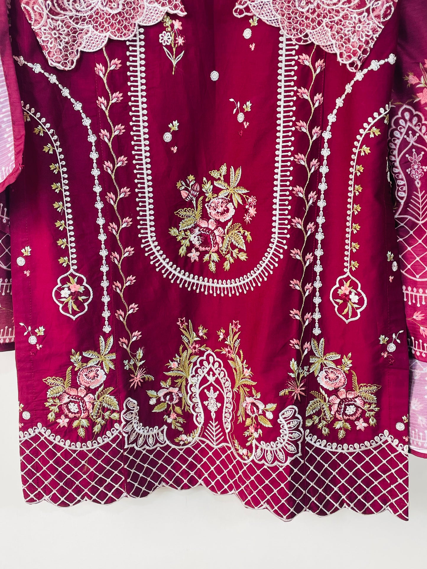 Plum Blood 3PC - Embroidered Winter Cotton