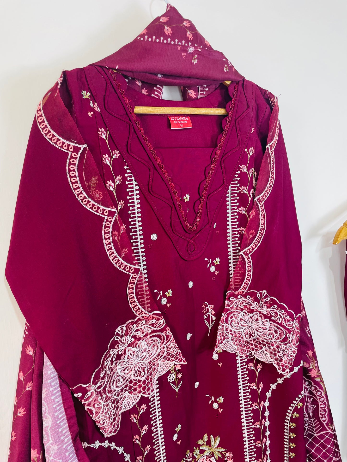 Plum Blood 3PC - Embroidered Winter Cotton