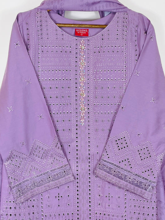 Lavender Dust  3PC - Embroidered Winter Cotton