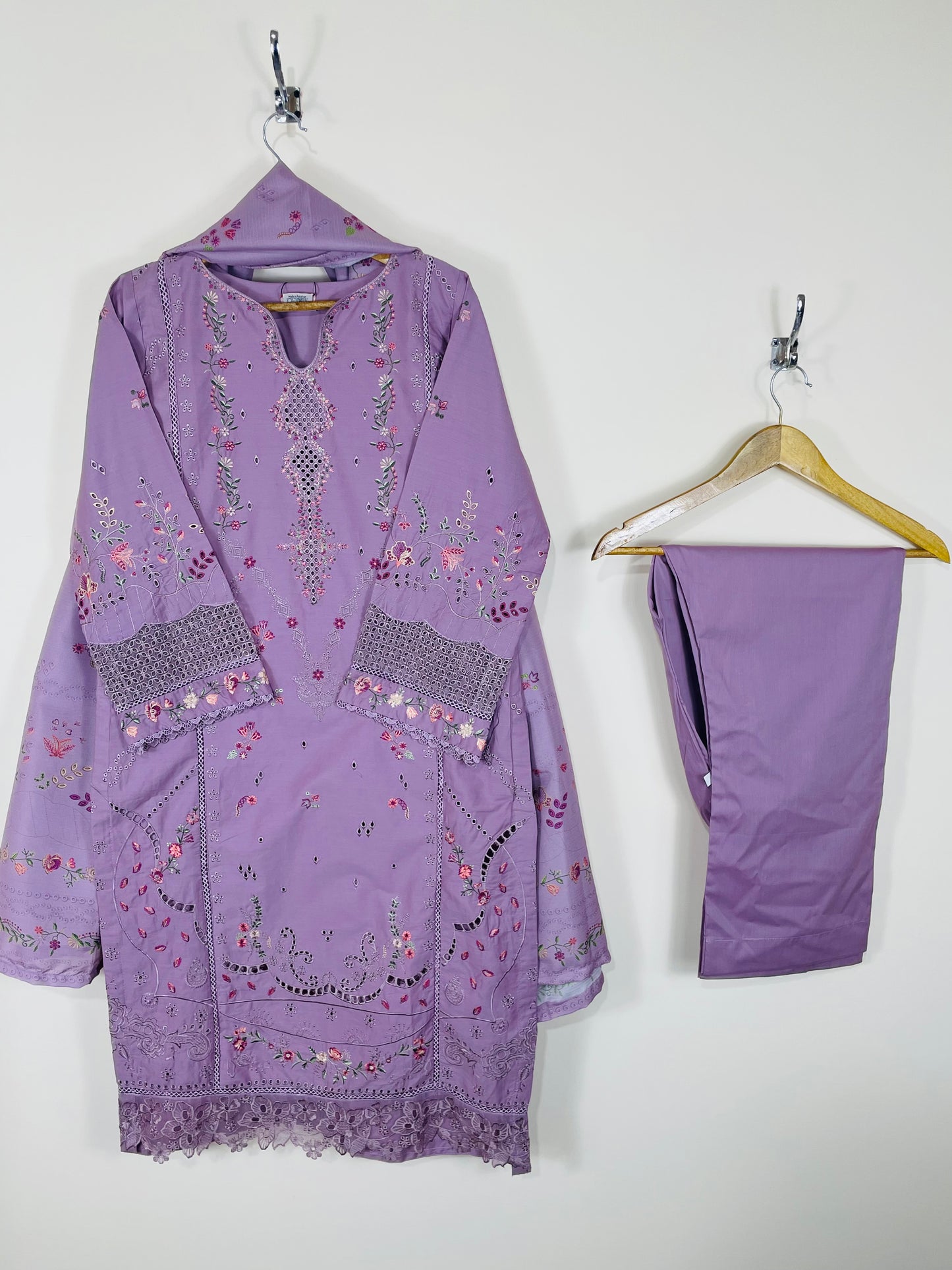 Purple Haze 3PC - Embroidered Winter Cotton