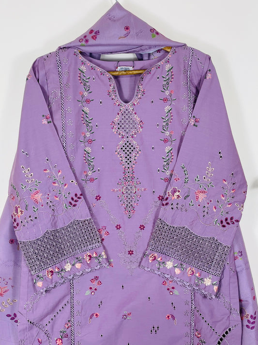 Purple Haze 3PC - Embroidered Winter Cotton