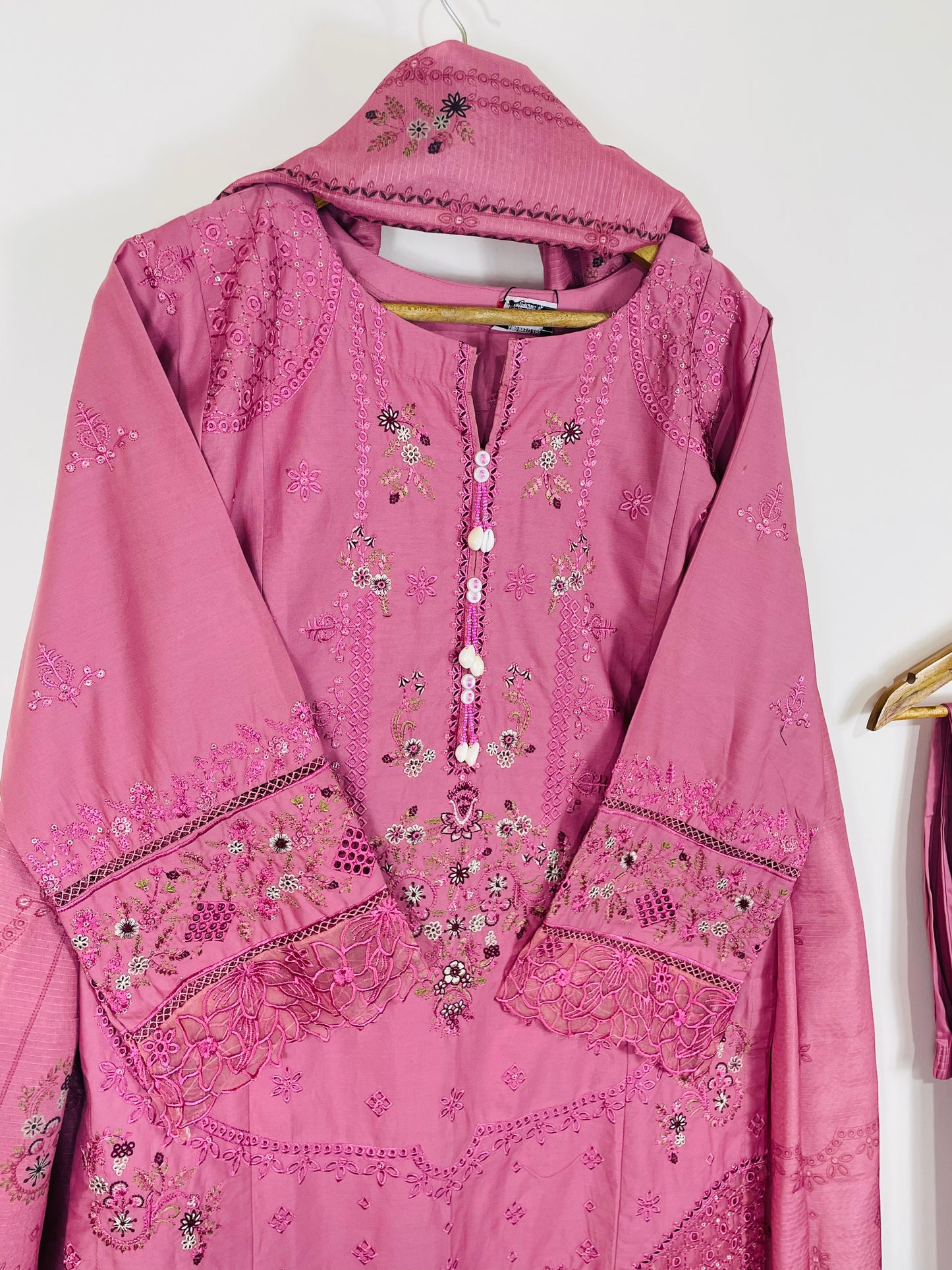 Rose Flush 3PC - Embroidered Winter Cotton