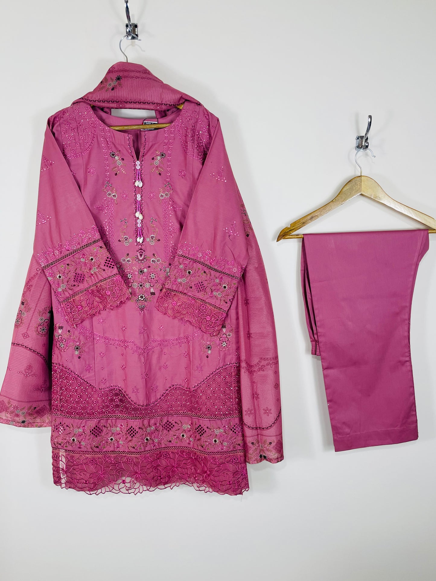 Rose Flush 3PC - Embroidered Winter Cotton