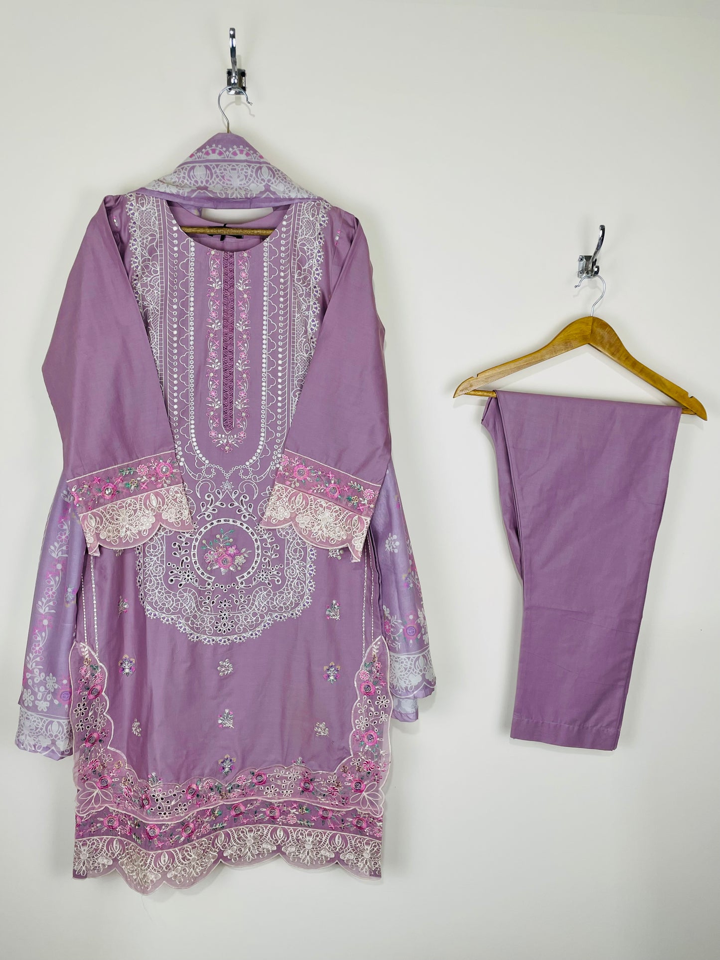 Violet Haze 3PC - Embroidered Winter Cotton