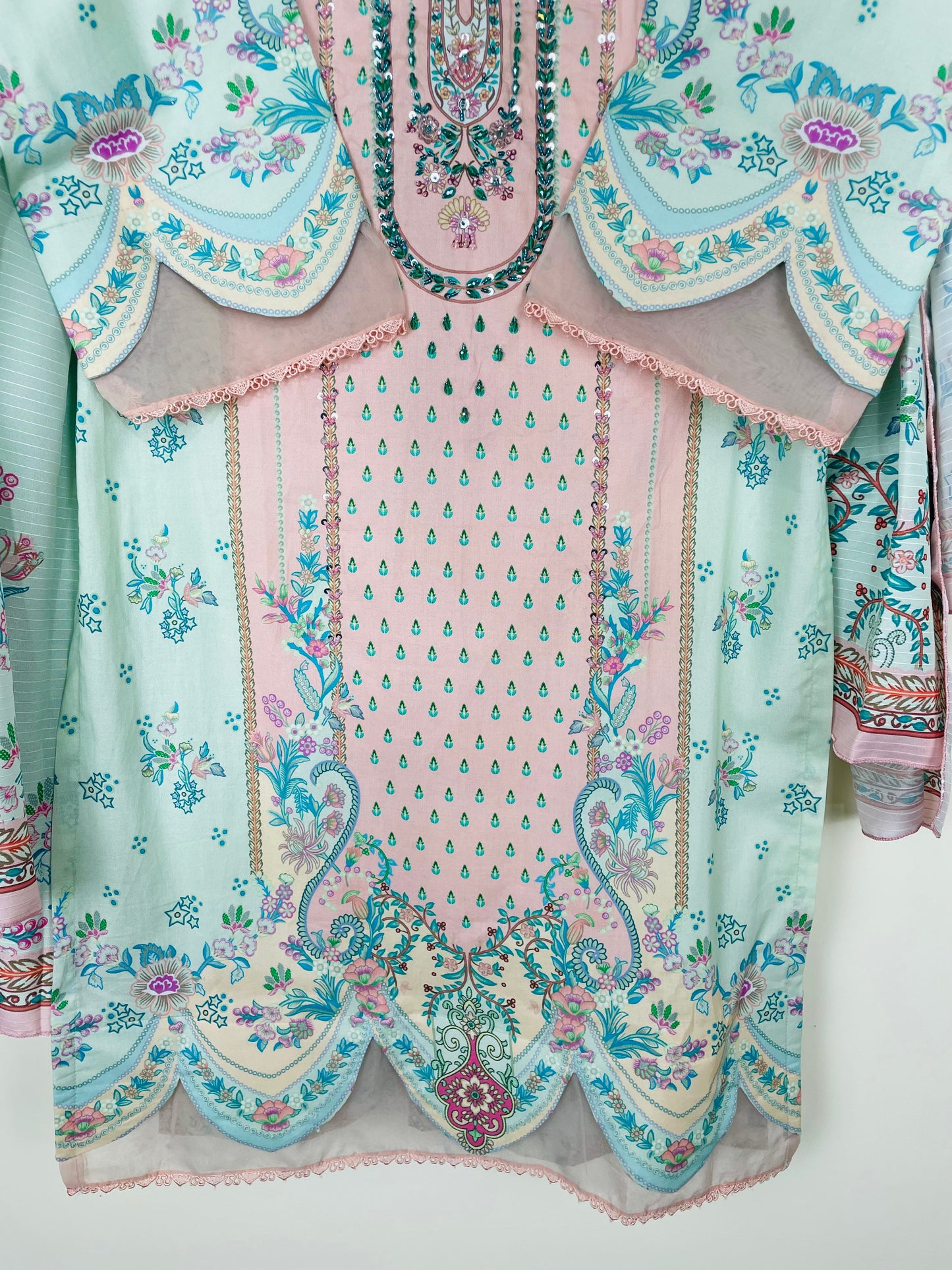 Mist Aqua 3PC - Embroidered Winter Cotton