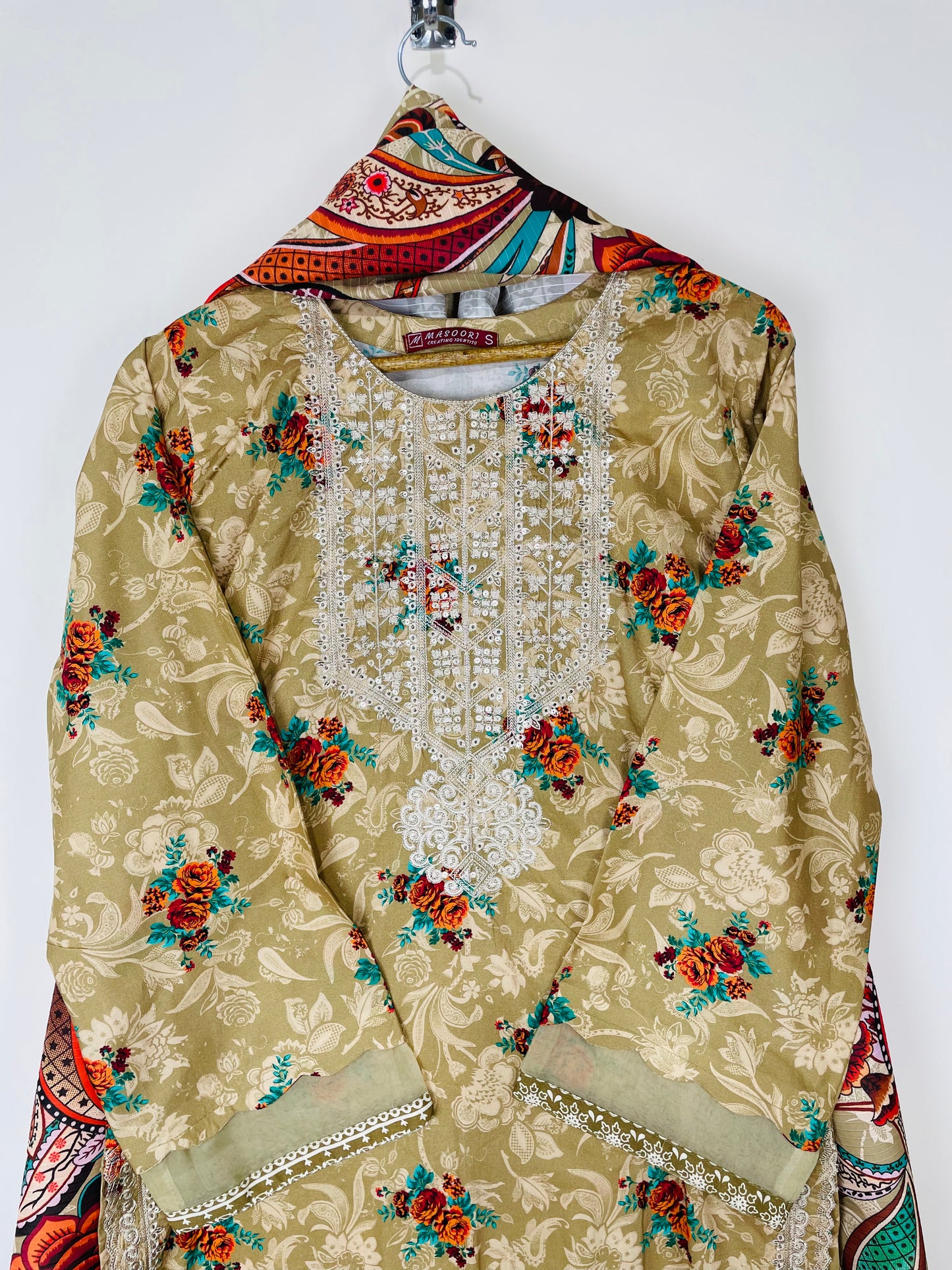 Dusty Amber 3PC - Embroidered Winter Cotton