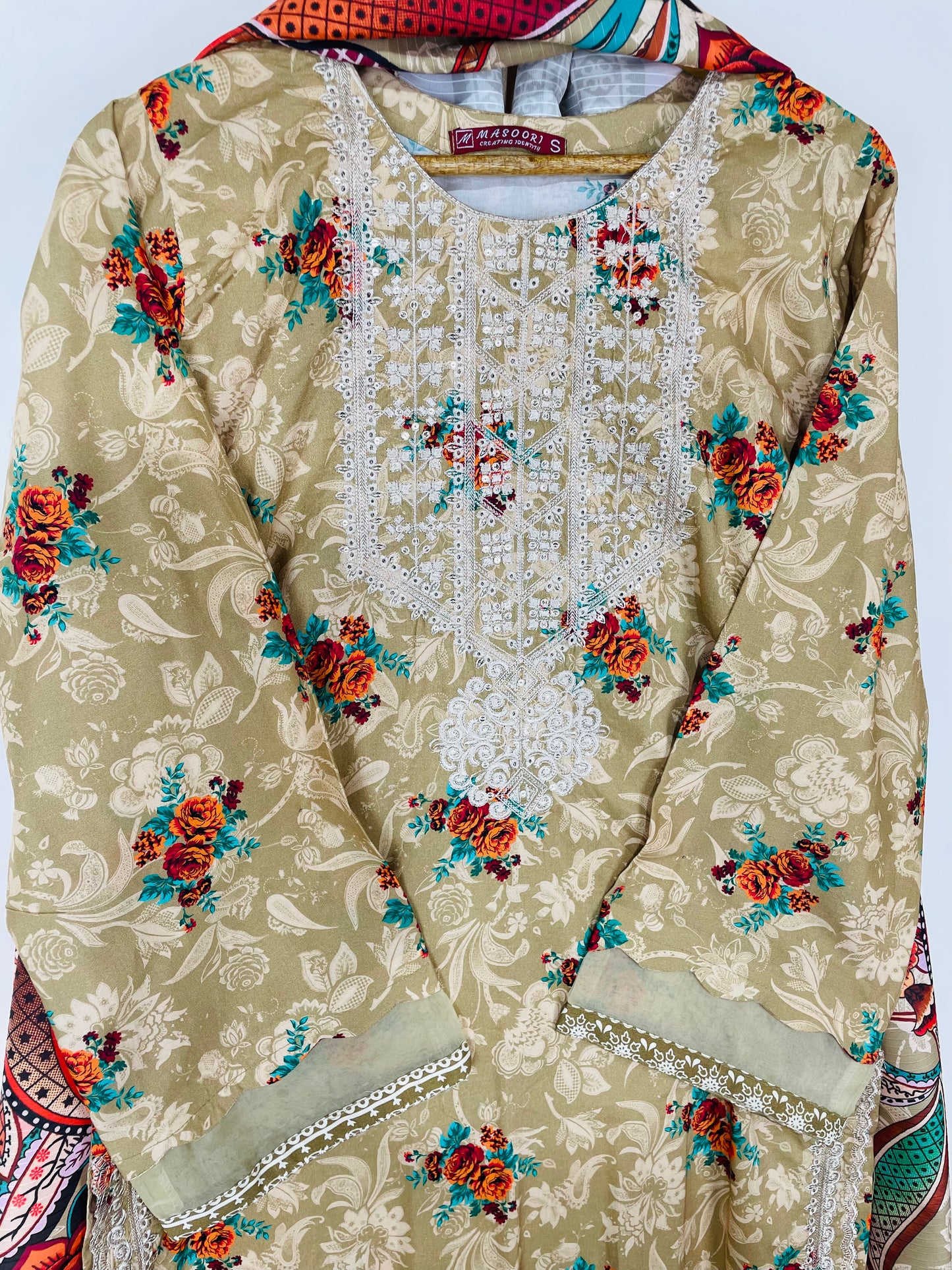 Dusty Amber 3PC - Embroidered Winter Cotton
