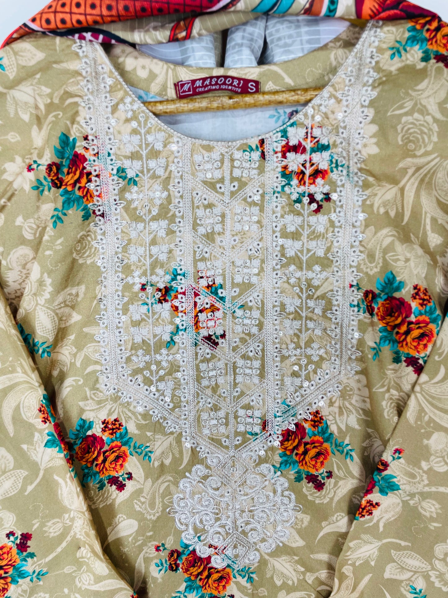 Dusty Amber 3PC - Embroidered Winter Cotton