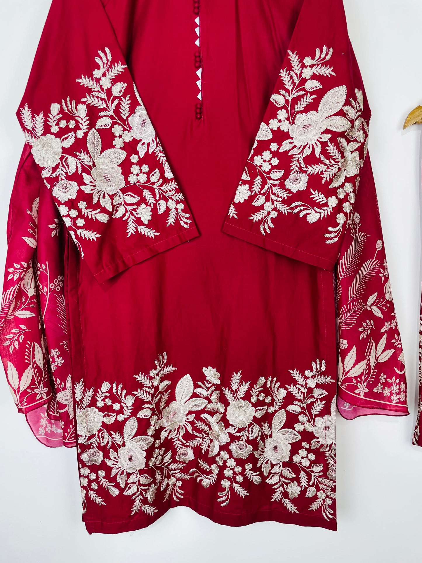Blood Rose 3PC - Embroidered Winter Cotton