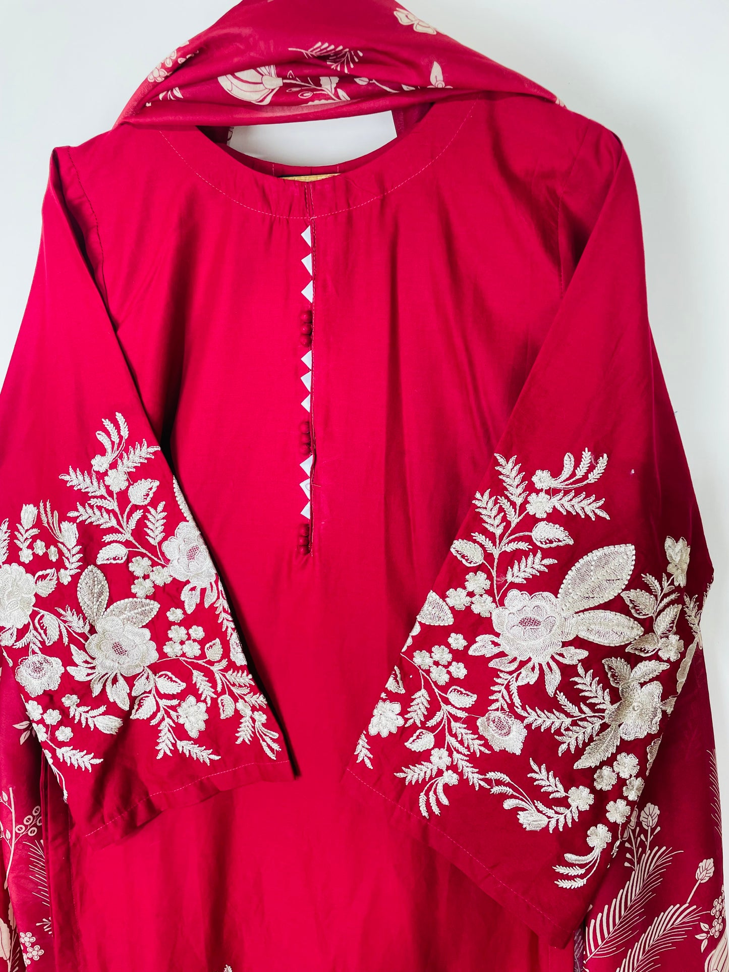 Blood Rose 3PC - Embroidered Winter Cotton